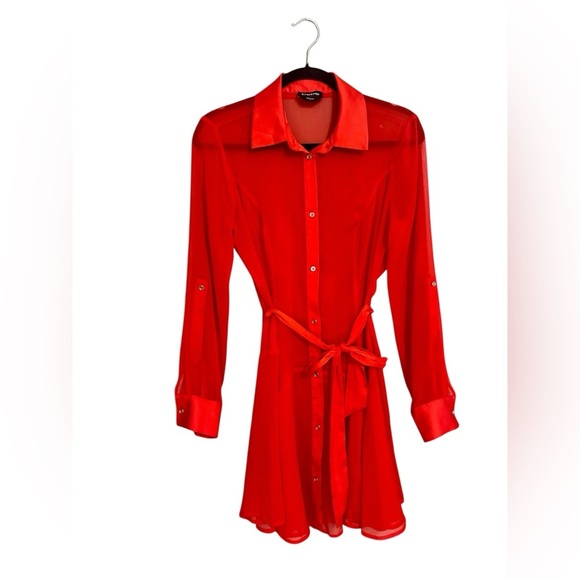bebe Dresses & Skirts - Bebe Vibrant Red Collared Dress